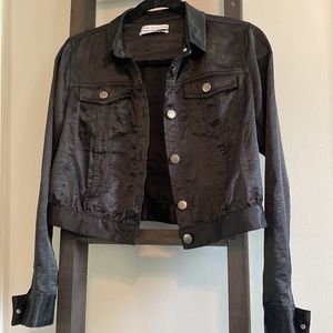 Urban outfitters black polyester silk jacket